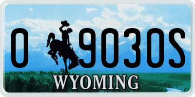 WY license plate 09030S