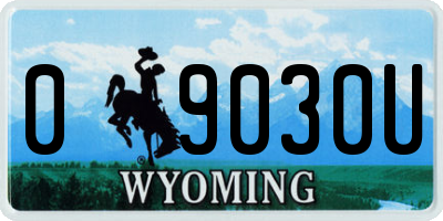 WY license plate 09030U