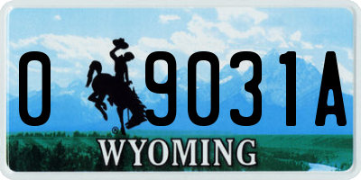 WY license plate 09031A