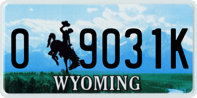 WY license plate 09031K