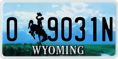 WY license plate 09031N