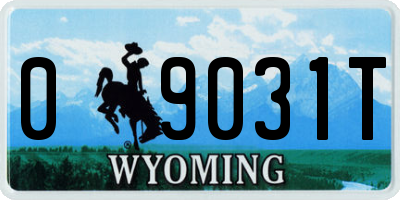 WY license plate 09031T