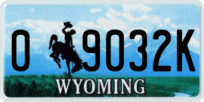 WY license plate 09032K
