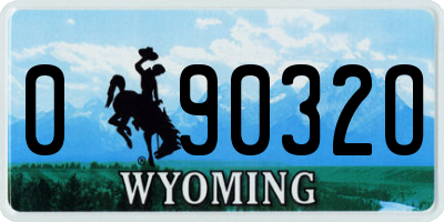 WY license plate 09032O