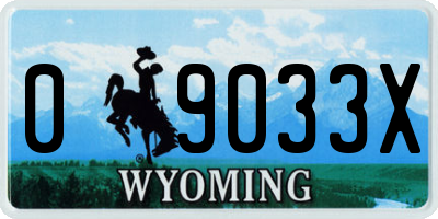 WY license plate 09033X