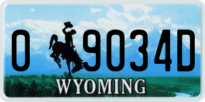 WY license plate 09034D