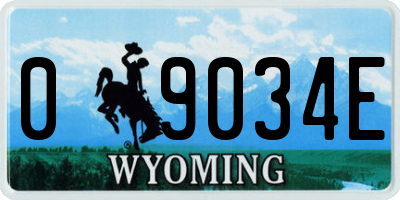 WY license plate 09034E