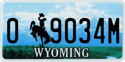 WY license plate 09034M