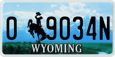 WY license plate 09034N