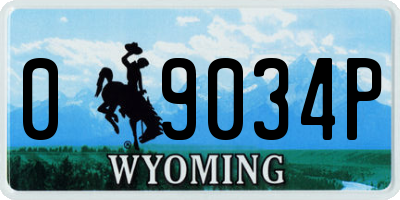 WY license plate 09034P