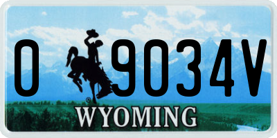 WY license plate 09034V