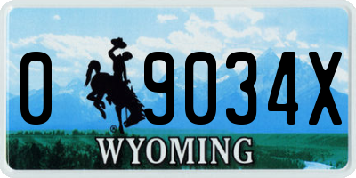 WY license plate 09034X
