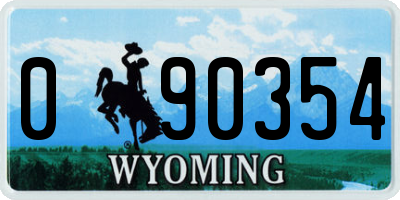 WY license plate 090354