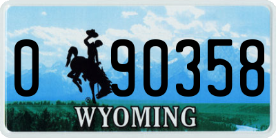 WY license plate 090358