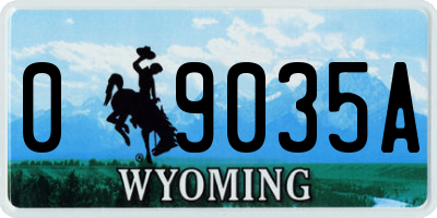 WY license plate 09035A