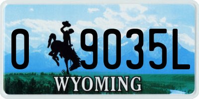 WY license plate 09035L