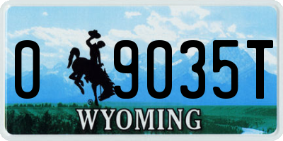 WY license plate 09035T