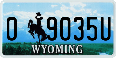 WY license plate 09035U