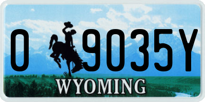 WY license plate 09035Y