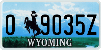 WY license plate 09035Z