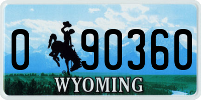 WY license plate 090360