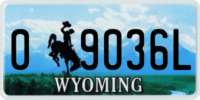 WY license plate 09036L