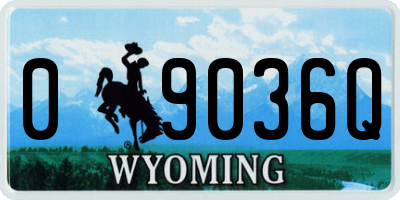WY license plate 09036Q
