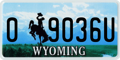WY license plate 09036U