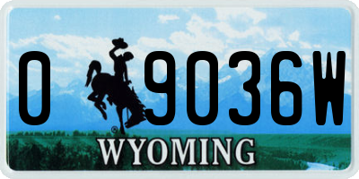 WY license plate 09036W