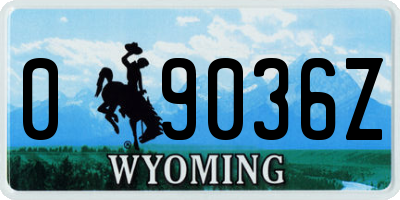 WY license plate 09036Z