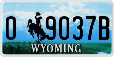 WY license plate 09037B