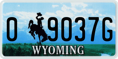 WY license plate 09037G