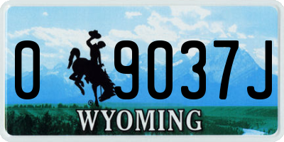 WY license plate 09037J