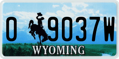 WY license plate 09037W