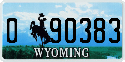 WY license plate 090383