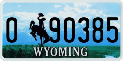 WY license plate 090385