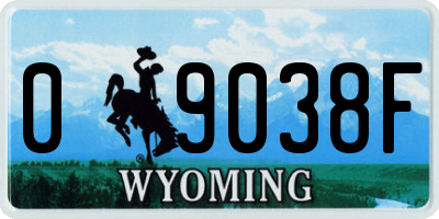 WY license plate 09038F