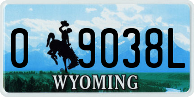 WY license plate 09038L