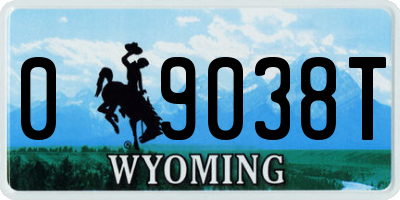 WY license plate 09038T