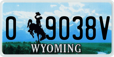 WY license plate 09038V