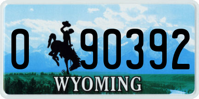 WY license plate 090392