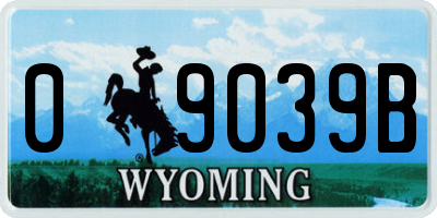 WY license plate 09039B