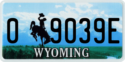 WY license plate 09039E