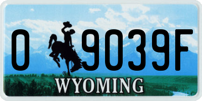 WY license plate 09039F