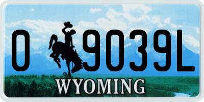 WY license plate 09039L