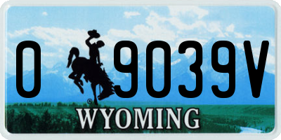 WY license plate 09039V