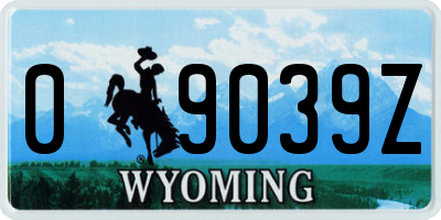 WY license plate 09039Z