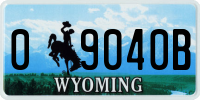 WY license plate 09040B