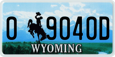 WY license plate 09040D
