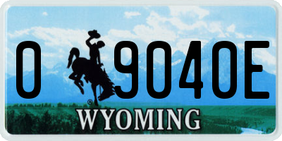 WY license plate 09040E